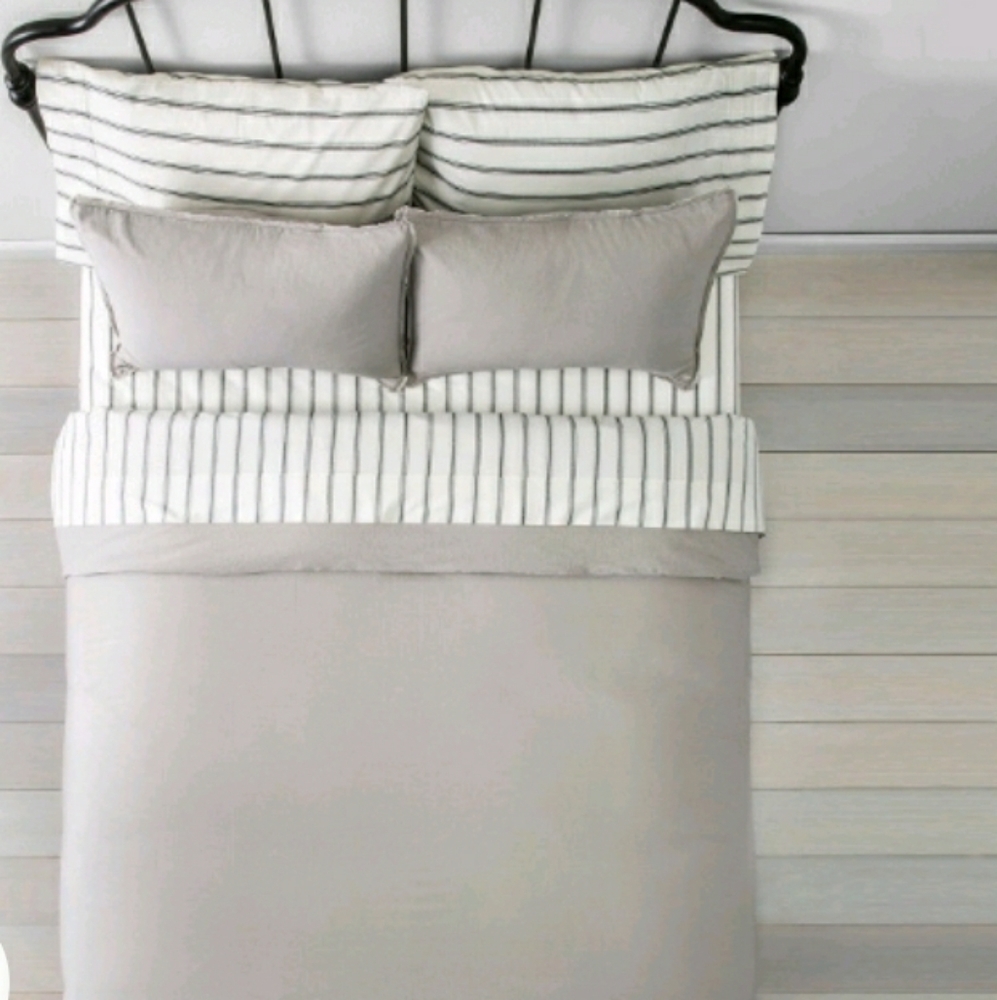 Hearth & hand duvet set full/queen grey